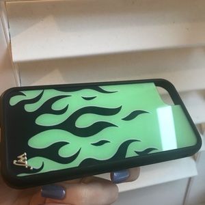 Wildflower Neon Flames iPhone Case